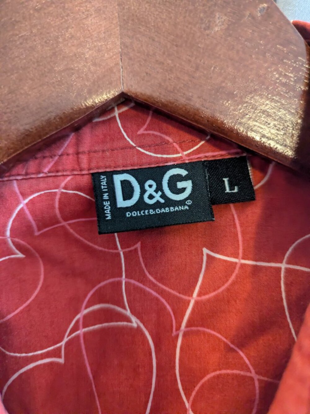 D&G - Unisex Vintage heart print shirt - Sz L - Picture 6 of 8